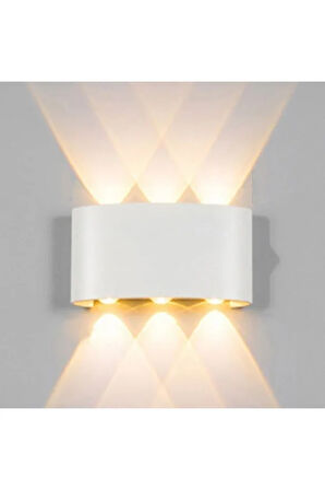  10 Watt, Gün Işığı Led Armatür, Modern Işık Desenli Aplik, Haiti Desen Armatür, İç Dış Mekan Aplik