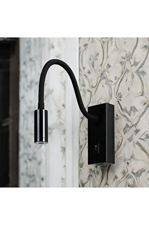  Aç - Kapa Düğmeli, Elektrik Kaynağına Bağlı Çalışır, 3 Watt Günışığı Metal Kasa, Oynar Baş Led Aplik