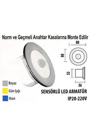  Sensörlü Led Armatür Krd09 Ip20 220v Gün Işığı