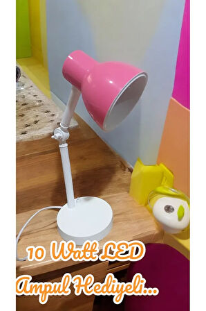 Pembe Renk, Elektrikle Çalışır, Masa, Çalışma, Okuma Lambası, Öğrenci Lambası, Gece Lambası