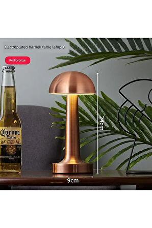 3 Farklı Işık Modlu Metal Şarjlı, Dokunmatik Masa ve Gece Lambası, Cafe, Bar, Restorant Masa Lambası