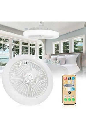 3 Işık Modlu, Dimlenebilir, 3 Fan Hızlı, Kumandalı, Pervaneli, 42 Watt Çok Kaliteli Led Fan Ampul