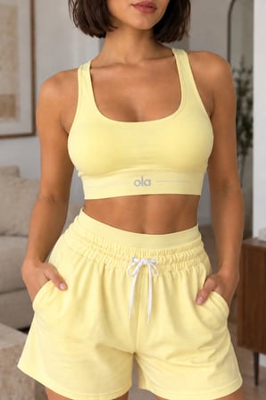 Kadın Modal Büstiyer ve Yüksek Bel Şort Spor Takım