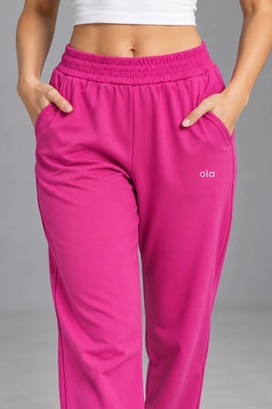 Kadın Düz Paça Eşofman Altı Beli Lastikli Cepli Basic Pantolon