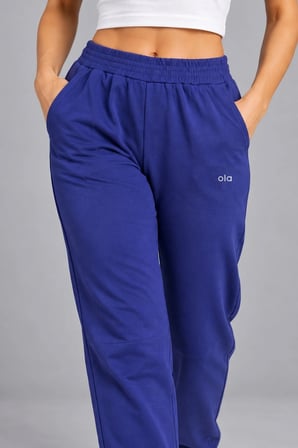 Kadın Düz Paça Eşofman Altı Beli Lastikli Cepli Basic Pantolon