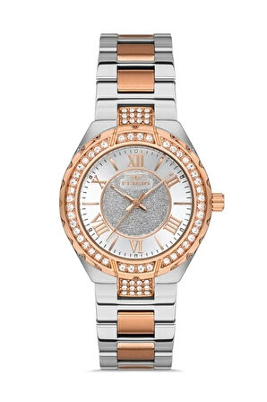 Rose ve Gümüş Çelik Kordon Kadın Kol Saati FL21285A-E