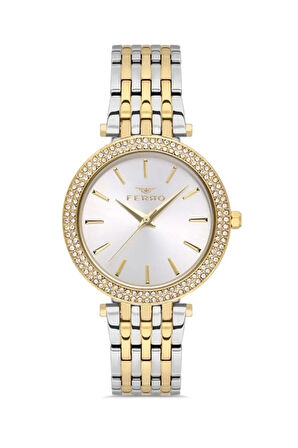 Sarı ve Gümüş Çelik Kordon Kadın Kol Saati FL21449A-D