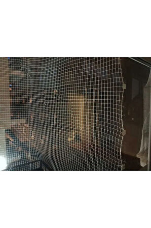 Kedi Flesi 2 x 7 Metre Kuş Önleme Ağı ip halat kanca dubel Sık Dokuma Montaj Malzemeli Balkon ağı