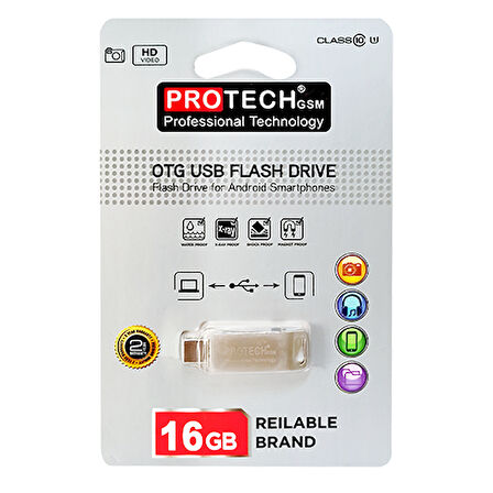 16 gb Otg Type-C Metal Usb Bellek Gri