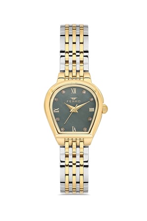 Ferro FL88745A-D2 Qurtz Çelik Gri Sarı 23 mm Kadın Kol Saati