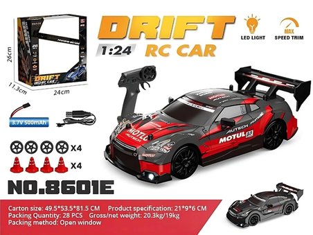 FLAKE 1:24 Flake Rc Drift Araba Drift Aracı 2,4 Ghz Uzaktan Kumandalı Oyuncak Yarış Araba, Değiştirilebilir Drift Lastikleri/yol Lastikleri,