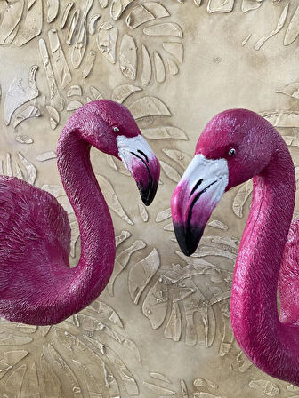 Flamingo Egik Başlı Bahçe Biblo Fuşya