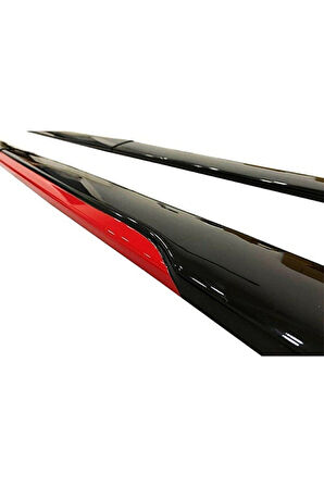 Honda S2000 Flaplı Kırmızı Şeritli Yan Marşpiyel Eki Piano Black