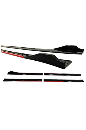 Daewoo Tico Flaplı Kırmızı Şeritli Yan Marşpiyel Eki Piano Black