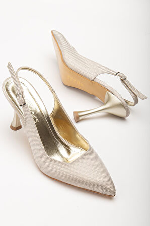 Suins Flare Kadın Simli Topuklu Abiye Ayakkabı