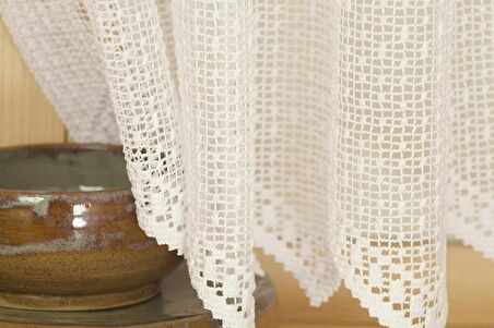 Massarelli File Tül Beyaz  1-3 Sık Pile 