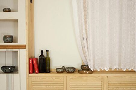 Massarelli File Tül Beyaz  1-3 Sık Pile 