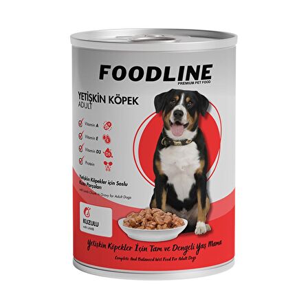 Foodline Karışık 2 çeşit Yetişkin Köpek Konservesi 400 Gr x 24 Adet