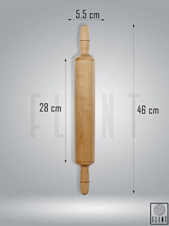 Ahşap CilaIı Tahta Merdane Pizza Börek Hamur Açma Hamur Şekillendirma Oklavası 45Cm