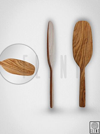 Zeytin ağacı el yapımı tahta ahşap spatula mutfak yemek servis kaşığı 30 cm