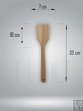 Gürgen ağacı el yapımı tahta ahşap spatula mutfak yemek servis kaşığı 32 cm