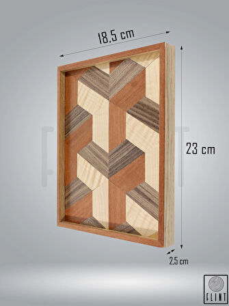 El yapımı Ceviz Meşe Elma Ağacı Üç Boyutlu Ahşap Çerezlik Kahve Sunum Tepsisi (TASARIM ÜRÜN) 23 Cm