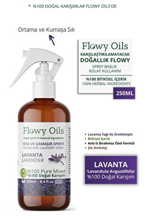 Doğal Lavanta Oda Ve Çamaşır Spreyi Oda Koksusu Natural Lavender Air Freshener 250ml