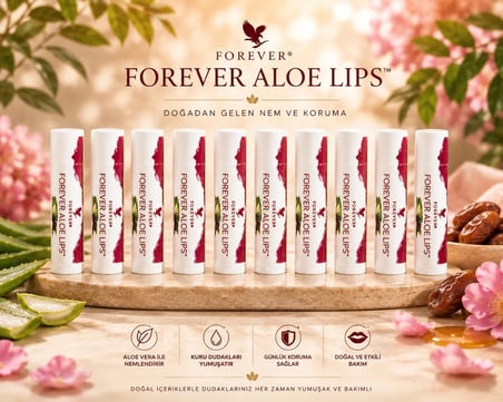 Forever Aloe Lips Aloe Vera ve Jojoba Yağı İçeren Dudak Koruyucu 10 x 4,25 g
