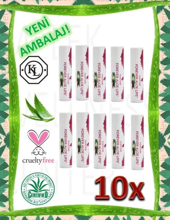 Forever Aloe Lips Aloe Vera ve Jojoba Yağı İçeren Dudak Koruyucu 10 x 4,25 g