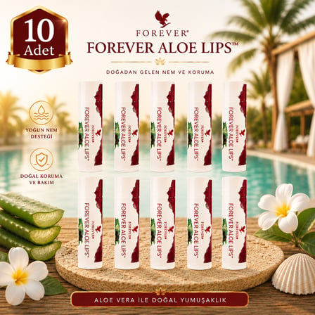 Forever Aloe Lips Aloe Vera ve Jojoba Yağı İçeren Dudak Koruyucu 10 x 4,25 g