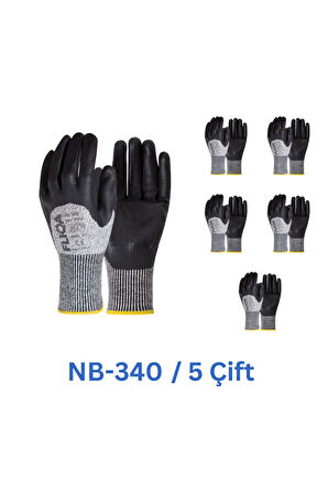 Nb-340 Nitril Eldiven | Kesilme Direnci ve Yağ Korumasında Üstün Performans No:10 - 5 Çift 