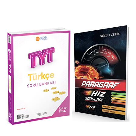 Üç Dört Beş TYT Türkçe ve Hız ve Renk Paragraf Soru Bankası 2 Kitap Set