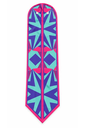 Tarzını Seç Seksenler Neon Ritim Geometrik Desenli Kravat / Eşarp / Fular 85x25cm
