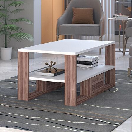 Bicabin Floransa Dekoratif Orta Sehpa Garda Beyaz (Coffee Table)