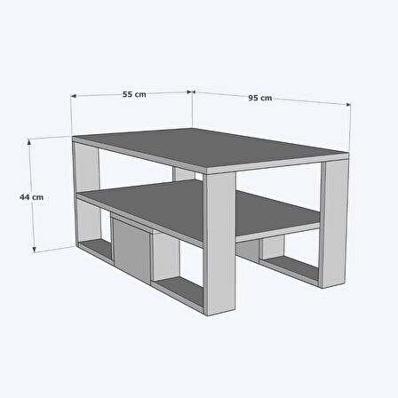 Bicabin Floransa Dekoratif Orta Sehpa Garda Beyaz (Coffee Table)