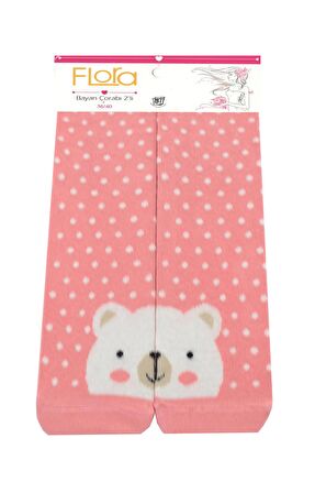 Flora Kadın Çorap 2 li Ayı-Kedi Desenli (36/40)