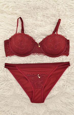 Le Jardin 5050-B Destekli-Balenli Voleta Jakarlı Straples Sütyen Takımı