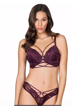 Le Jardin 5025-B Destekli-Balenli Biye Şeritli Silikonlu Sütyen Takımı