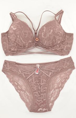 Le Jardin 5025-B Destekli-Balenli Biye Şeritli Silikonlu Sütyen Takımı