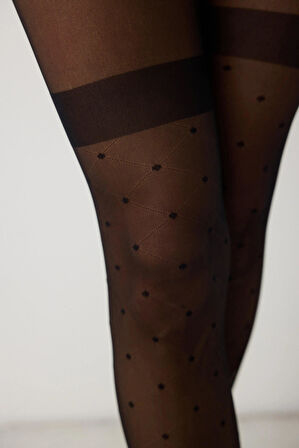 Penti Puantiye Desenli Külotlu Çorap Laura   