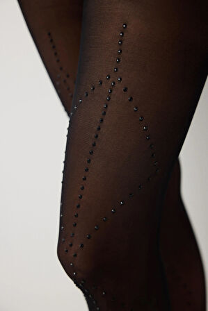 Penti Taşlı Külotlu Çorap Diamond Cross    