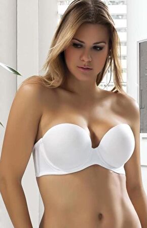 Le Jardin 7036-B Destekli-Balenli Straplez Silikonlu Sihirli Sütyen