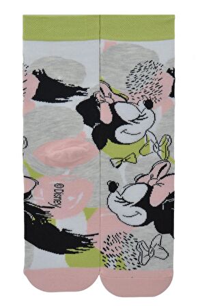 Dode Flora Disnep Kadın Çizgi Film Minnie Mouse Desenli Pamuklu Soket Çorap