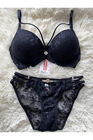 Le jardin Kadın 5055-B Destekli Dolgulu Dantelli İpli Sütyen Takımı