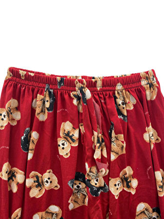 Kadın Ayıcık Desenli Pijama Altı Milan -003