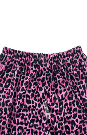 Kadın Siyah Leopar Desenli Pijama Altı Milan -3010