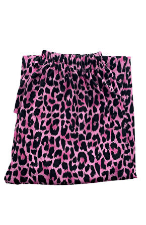 Kadın Siyah Leopar Desenli Pijama Altı Milan -3010