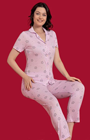 Kadın Çicekli Pijama Takım - 5362 - MRİA MD