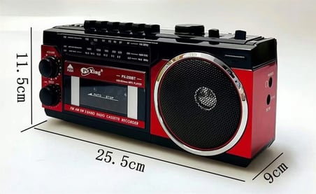 Müzik Seti Kasetçalar FM Radyo USB TF Kart Girişli MP3 Player Bluetooth Hoparlör