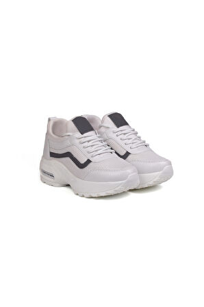 Kız Çocuk Beyaz Fileli Rahat Günlük Sneaker Nefes Alan Spor Ayakkabı